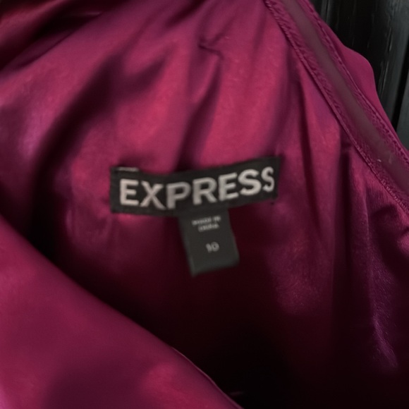 Express Satin One-shoulder Ruched Cocktail Dress in Magenta/Purple size 10 - Picture 2 of 2